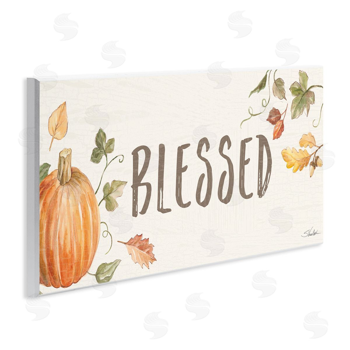 Silvia Vassileva Blessed Sentiment Orange Farm Pumpkin Fall Leaves