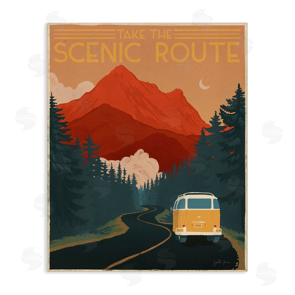 Take the Scenic Route Canvas Wall Art, Home Decor by Janelle Penner