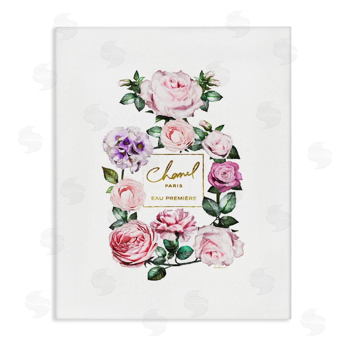 Spring Garden Perfume Bottle Canvas Wall Art, Home Decor by Amanda Greenwood