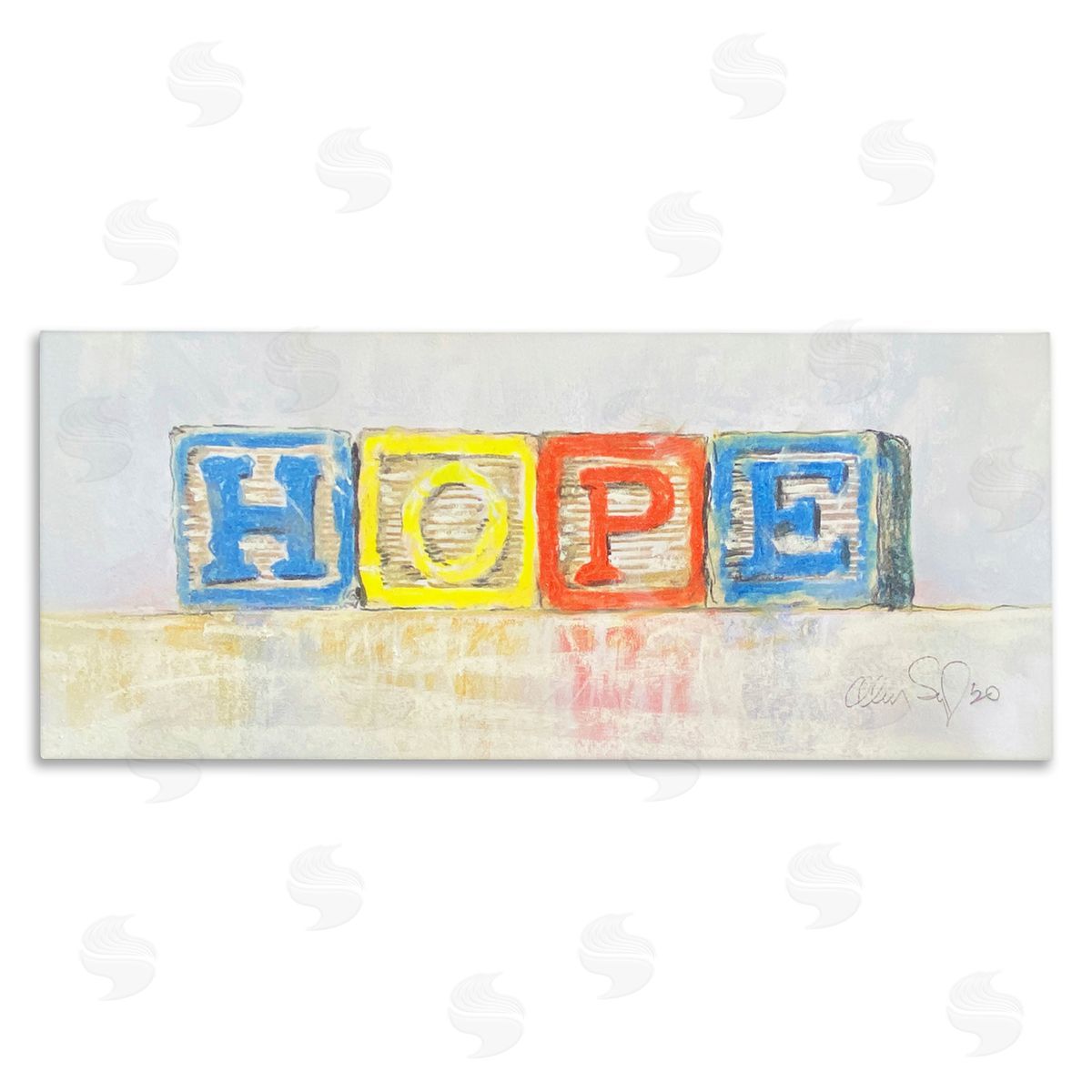 Alan Segal Hope Typography Vintage Kids' Building Block Arrangement