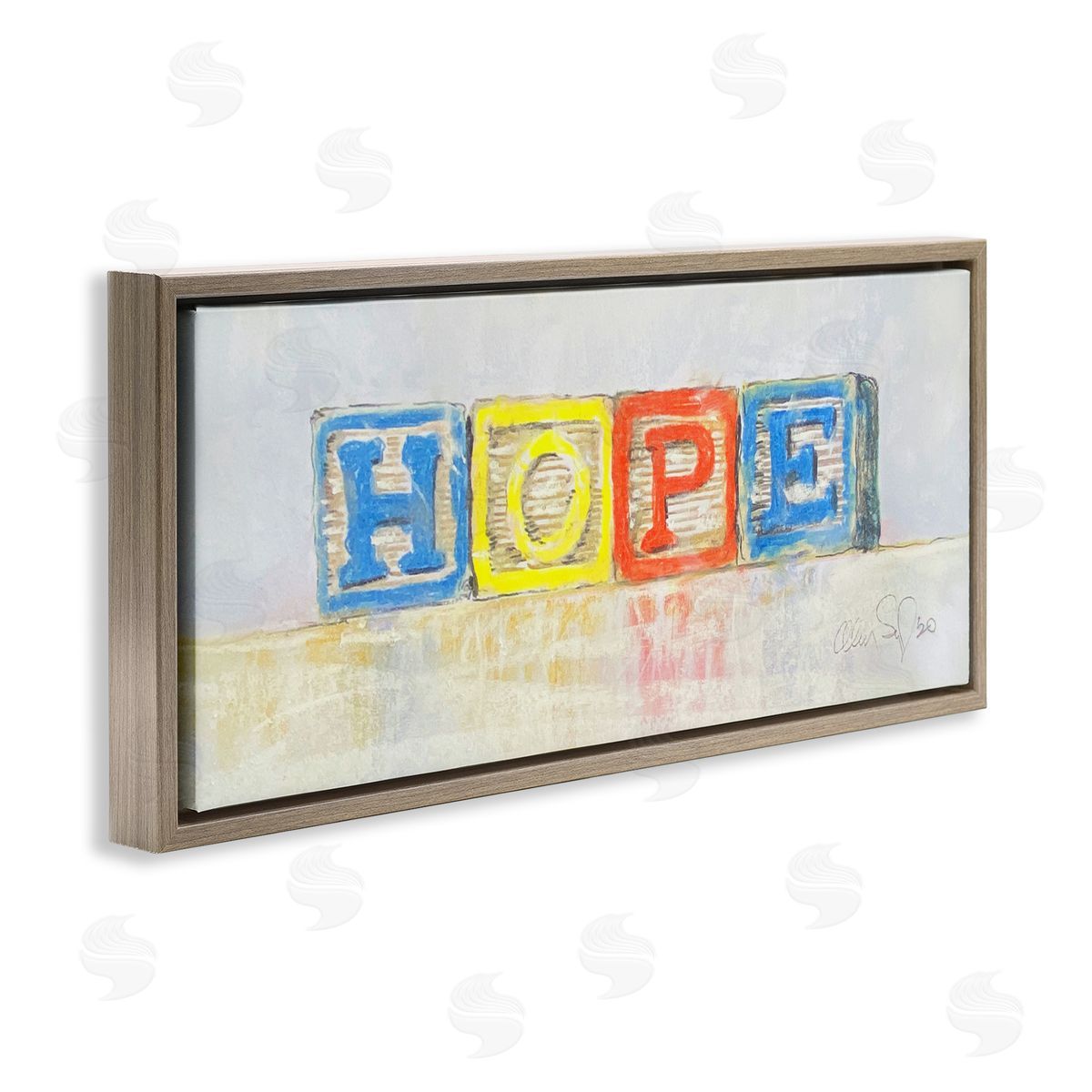 Alan Segal Hope Typography Vintage Kids' Building Block Arrangement