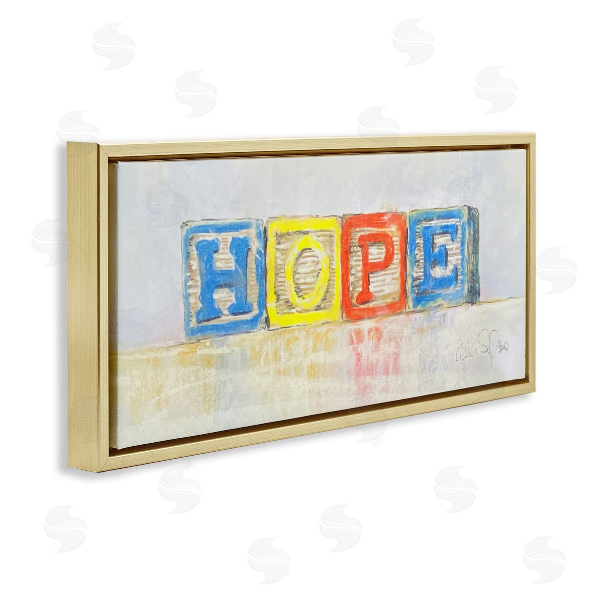 Alan Segal Hope Typography Vintage Kids' Building Block Arrangement