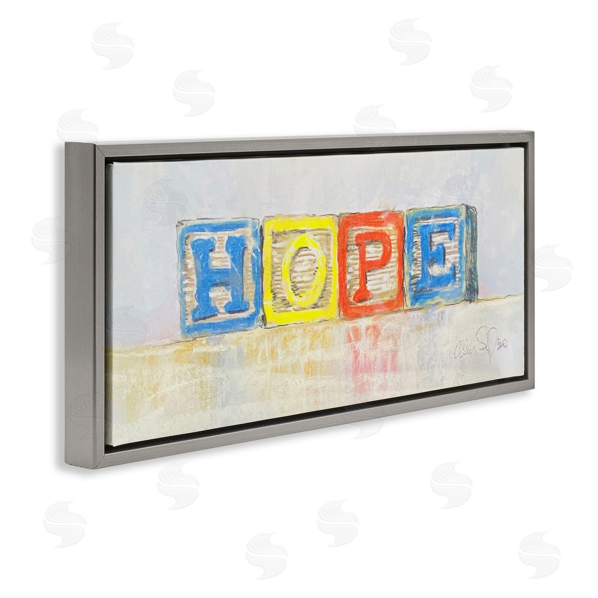 Alan Segal Hope Typography Vintage Kids' Building Block Arrangement