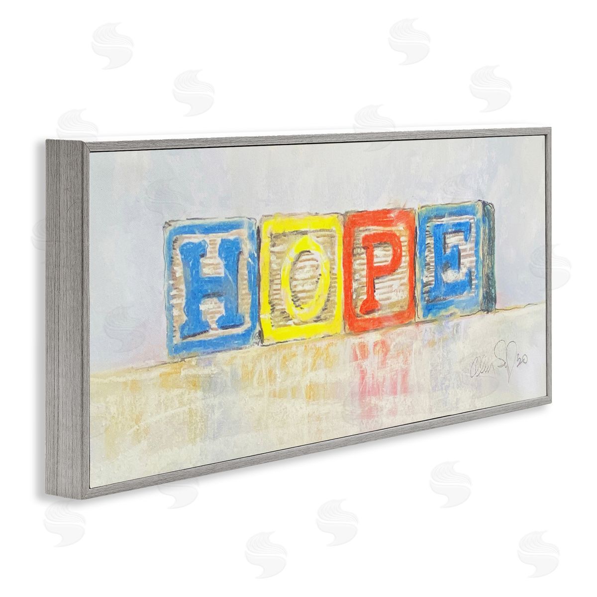 Alan Segal Hope Typography Vintage Kids' Building Block Arrangement