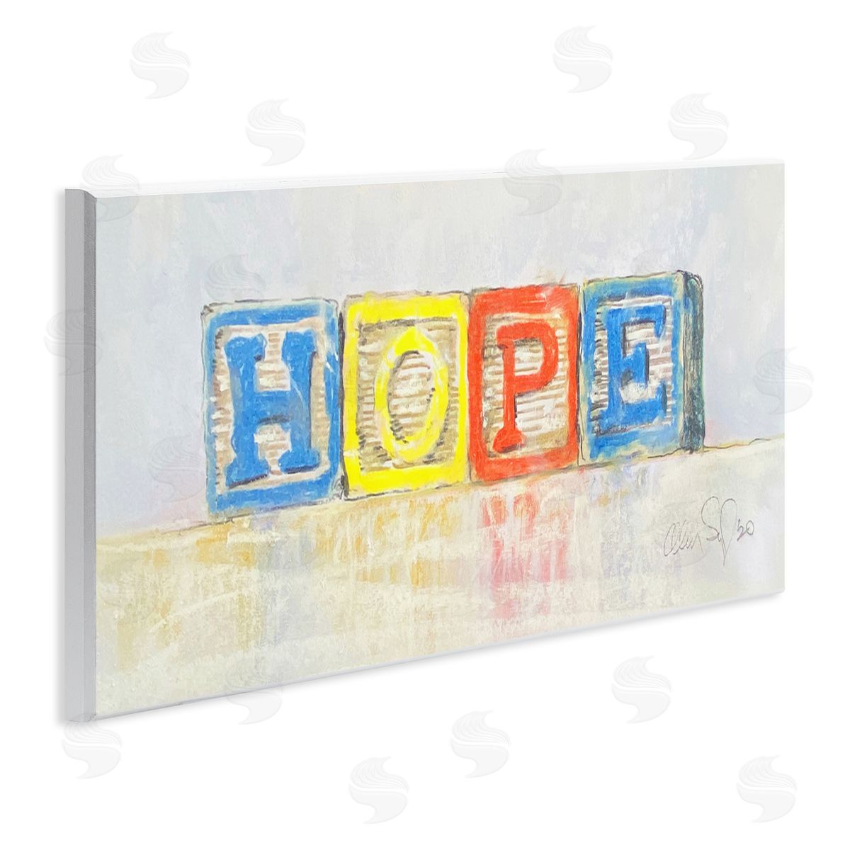 Alan Segal Hope Typography Vintage Kids' Building Block Arrangement