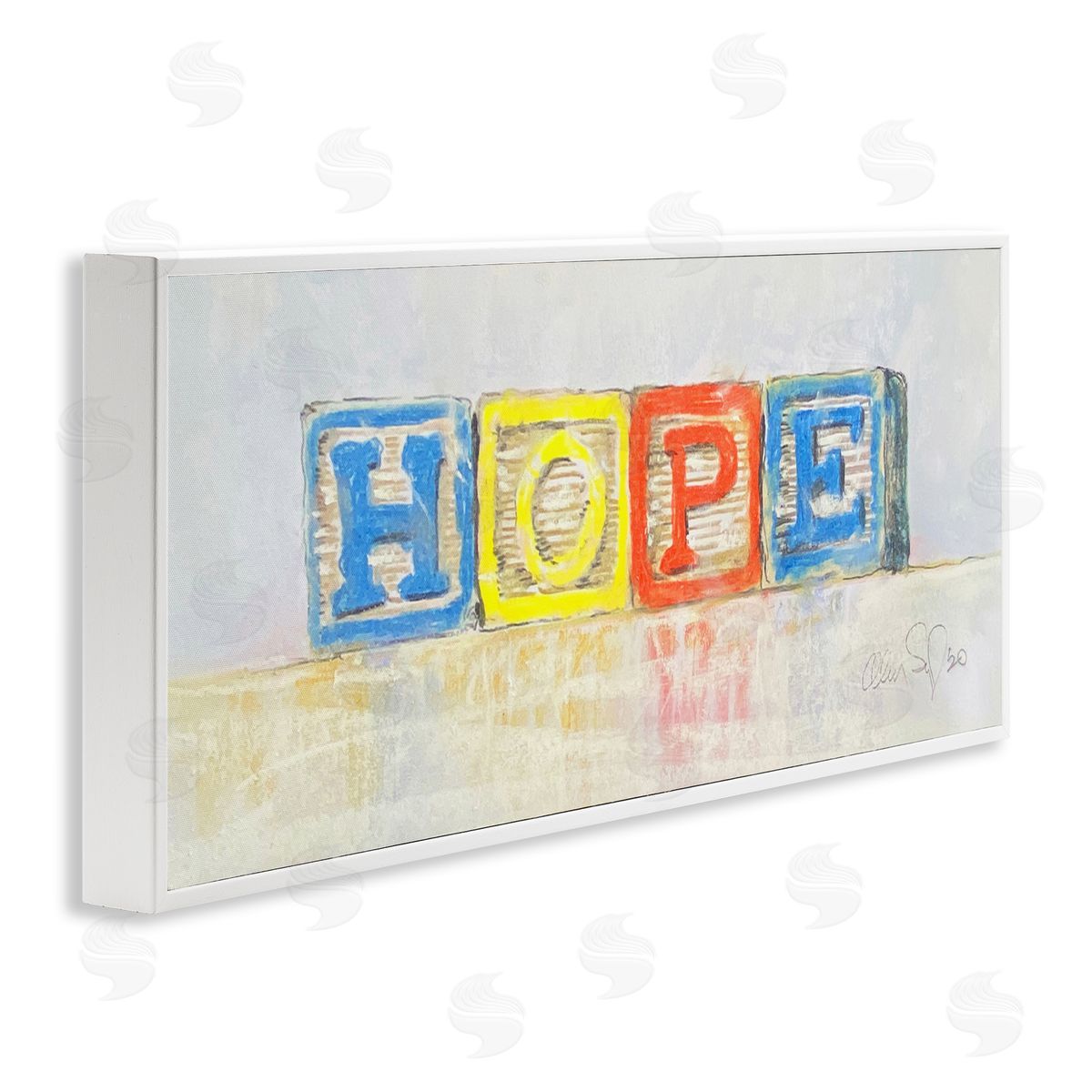 Alan Segal Hope Typography Vintage Kids' Building Block Arrangement