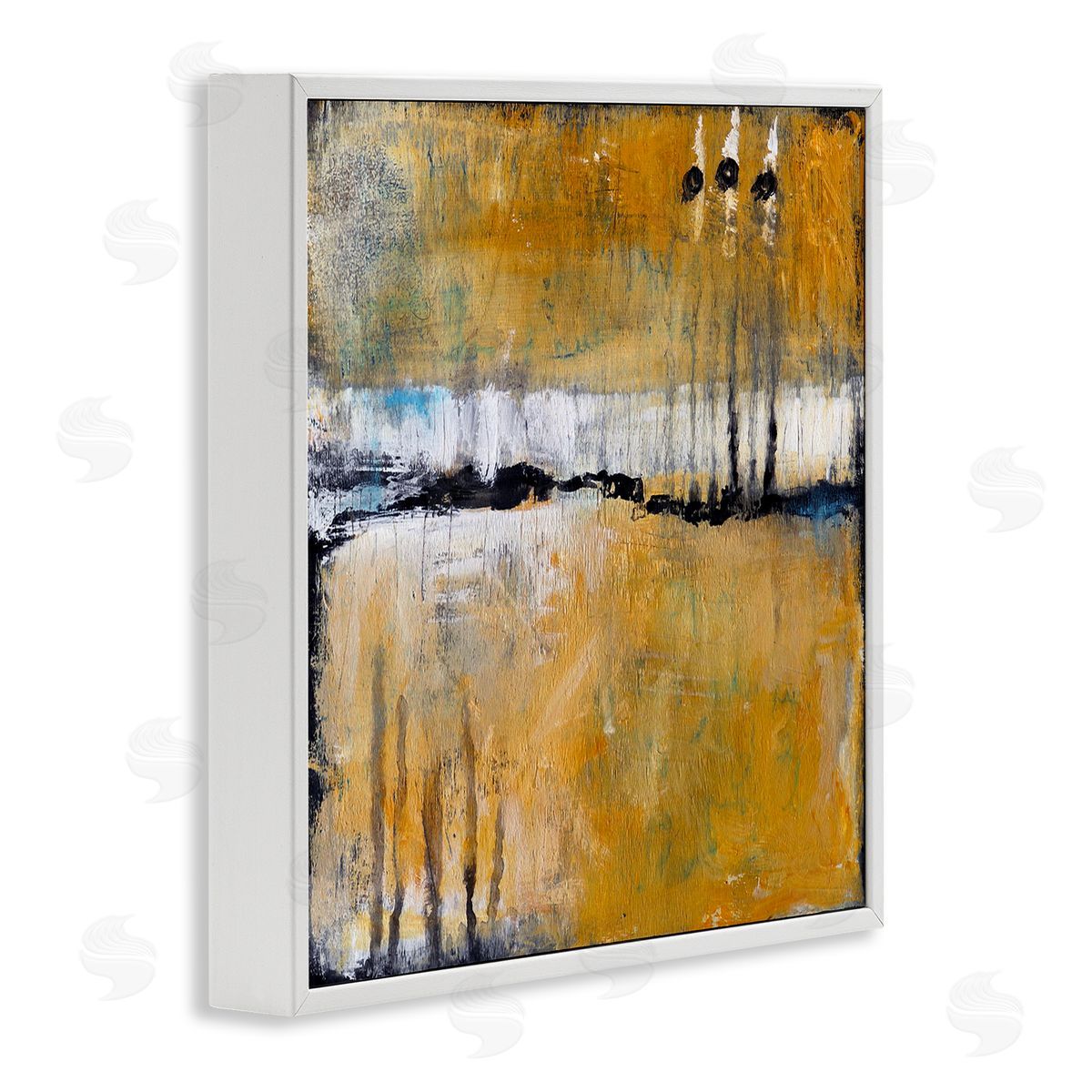 Judi Bagnato Urban Yellow Black Paint Abstraction Industrial Shapes White Framed Glicee Wall Art Print