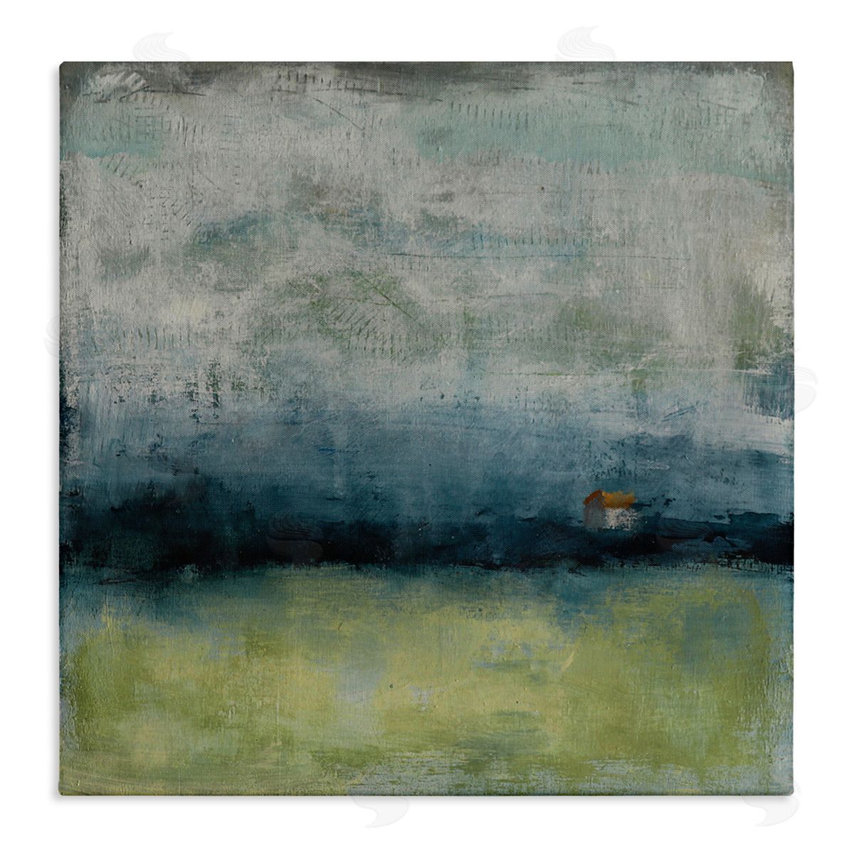 Judi Bagnato Abstract Stormy County Home Landscape Murky Grey Sky Stretched Canvas Wall Art Print