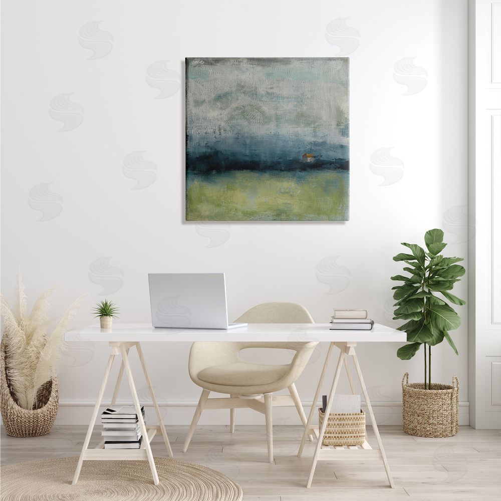 Judi Bagnato Abstract Stormy County Home Landscape Murky Grey Sky Canvas Wall Art in Room