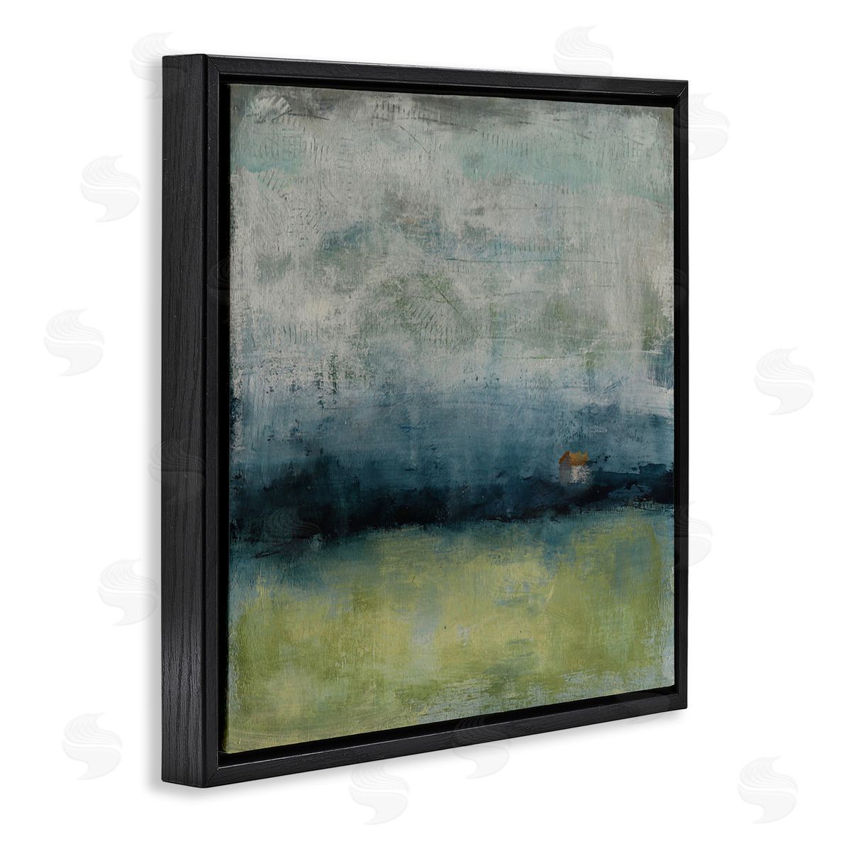 Judi Bagnato Abstract Stormy County Home Landscape Murky Grey Sky Black Floating Frame Canvas Wall Art Print