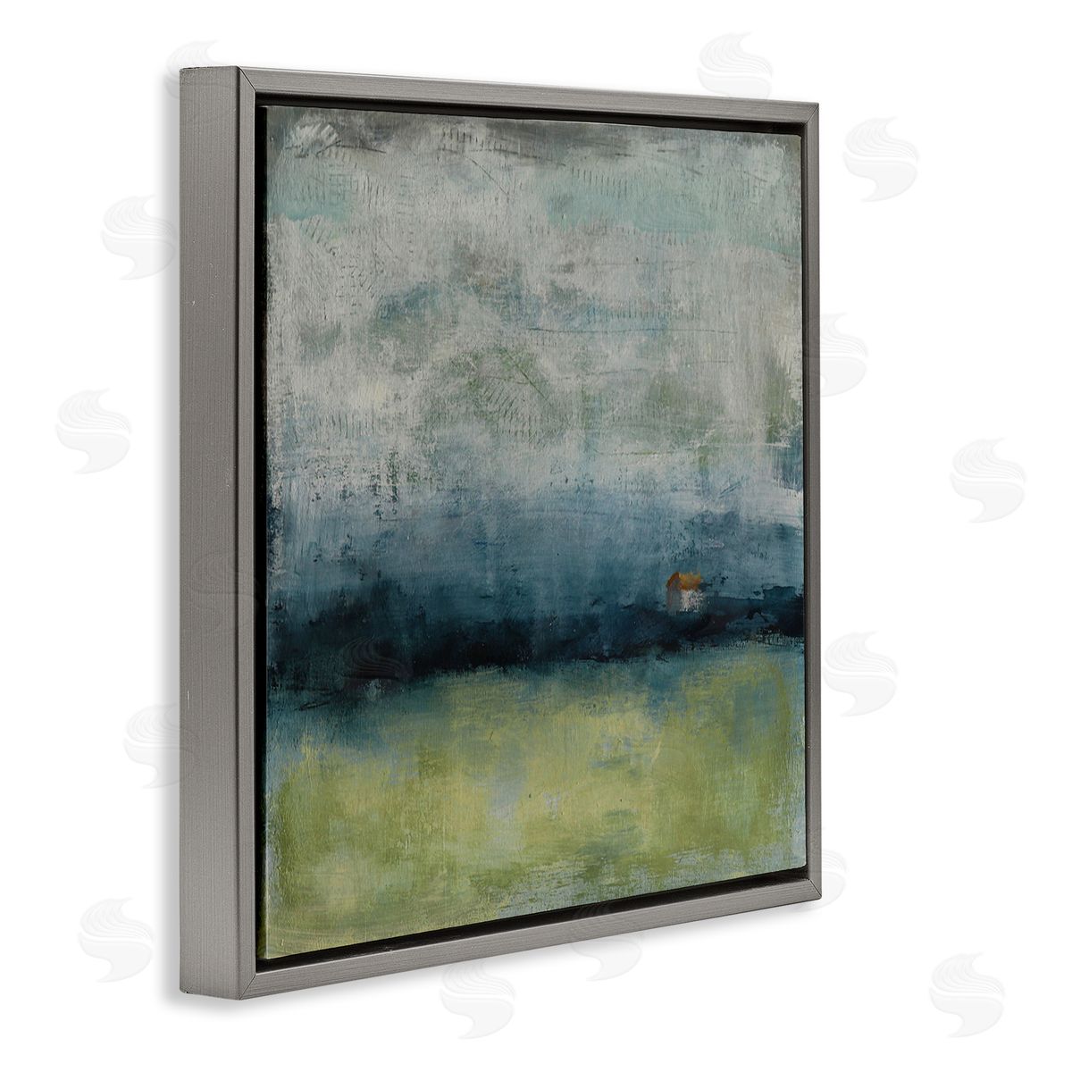 Judi Bagnato Abstract Stormy County Home Landscape Murky Grey Sky Gray Floating Frame Canvas Wall Art Print
