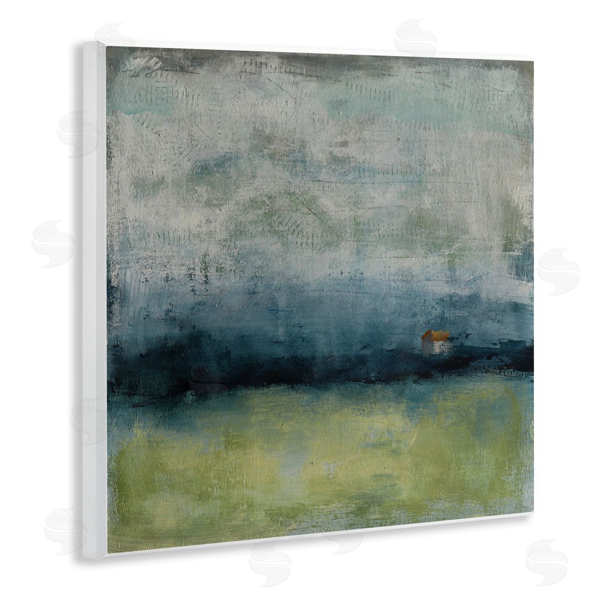 Judi Bagnato Abstract Stormy County Home Landscape Murky Grey Sky Wooden Wall Plaque Art Print
