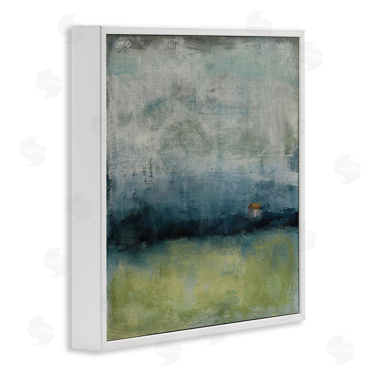 Judi Bagnato Abstract Stormy County Home Landscape Murky Grey Sky White Framed Glicee Wall Art Print