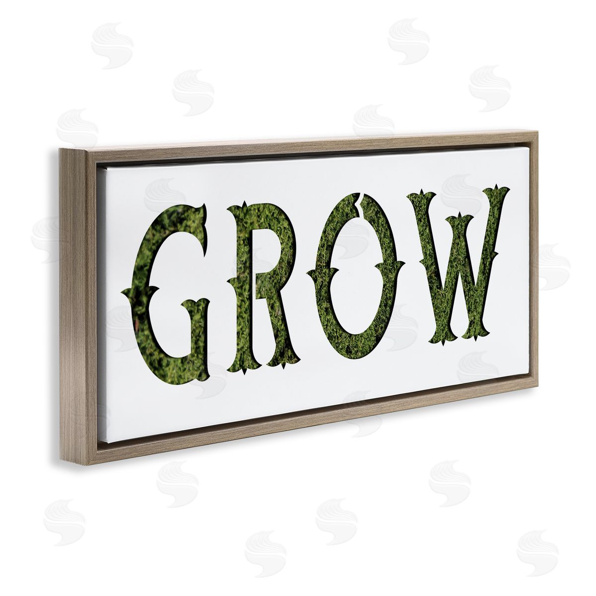 Stupell Studio Grow Phrase Minimal Text over Grass Pattern
