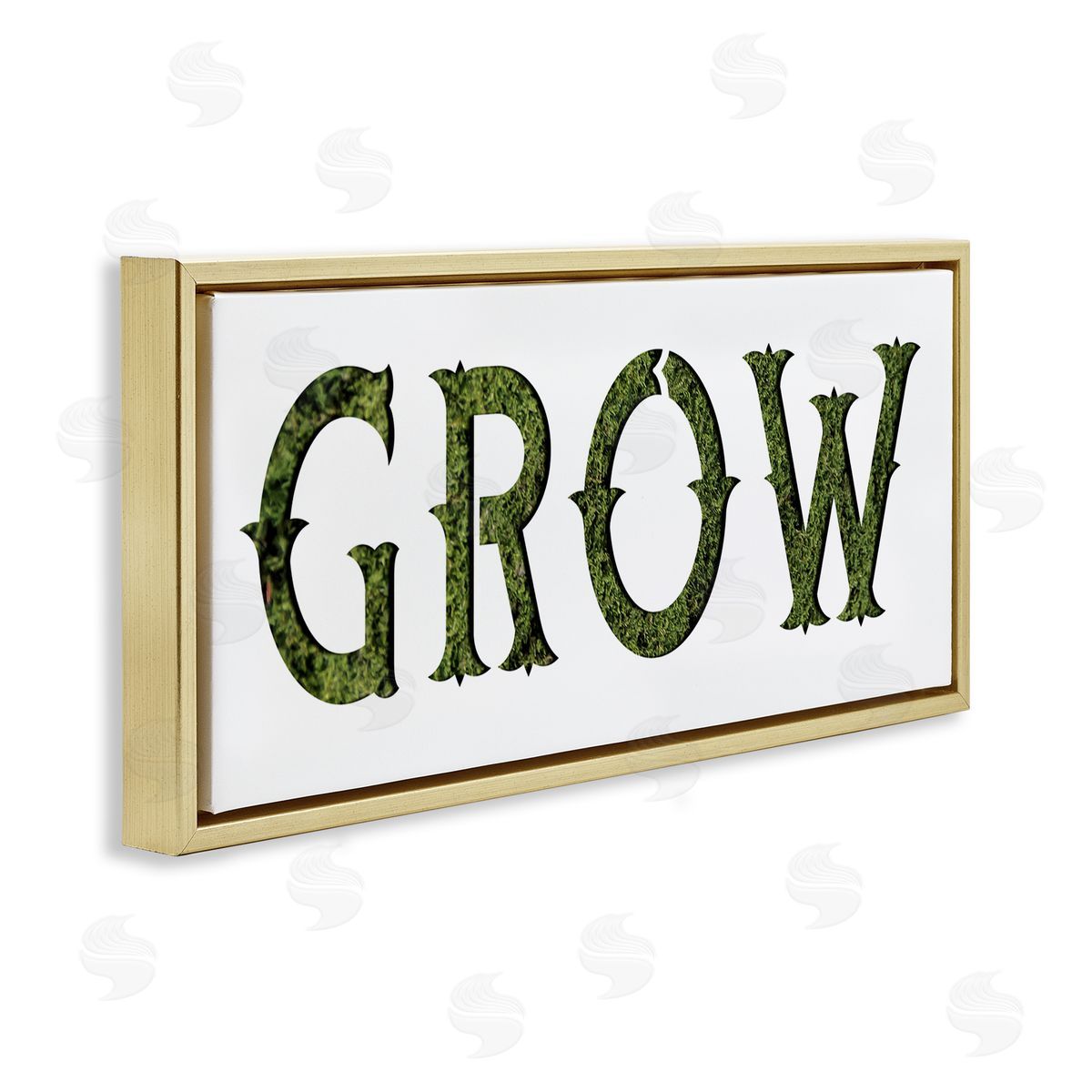 Stupell Studio Grow Phrase Minimal Text over Grass Pattern