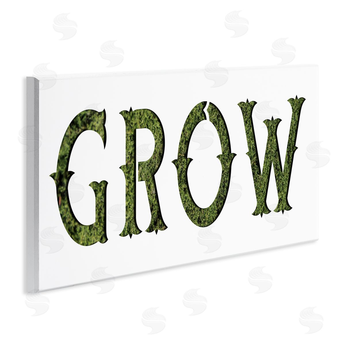 Stupell Studio Grow Phrase Minimal Text over Grass Pattern