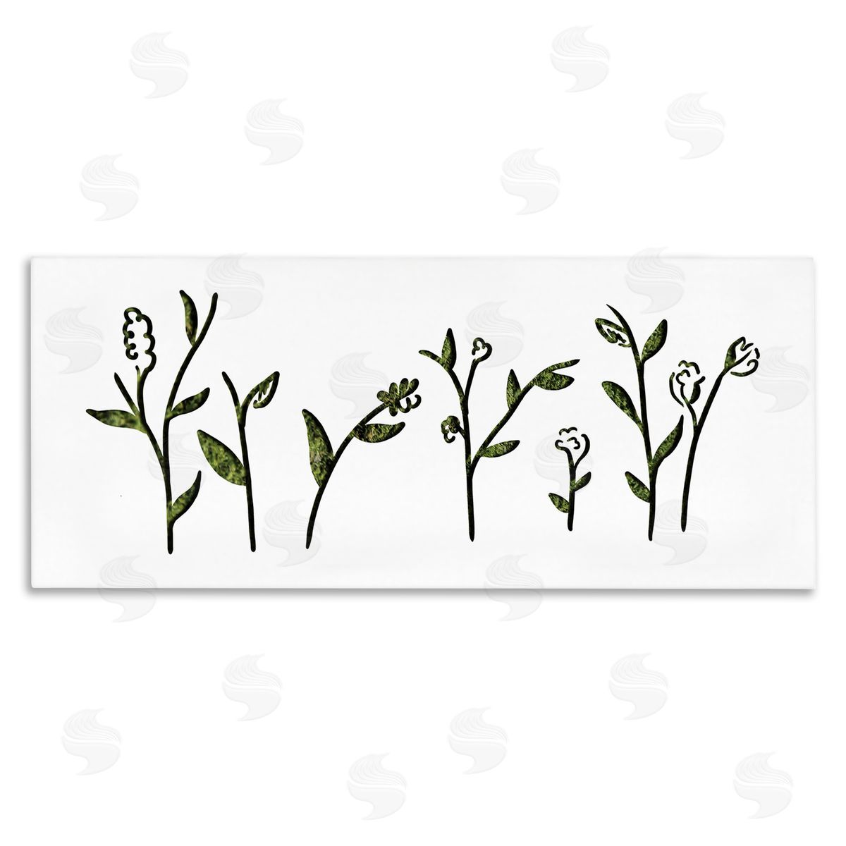 Stupell Studio Spring Bloom Abstract Florals over Grass Pattern