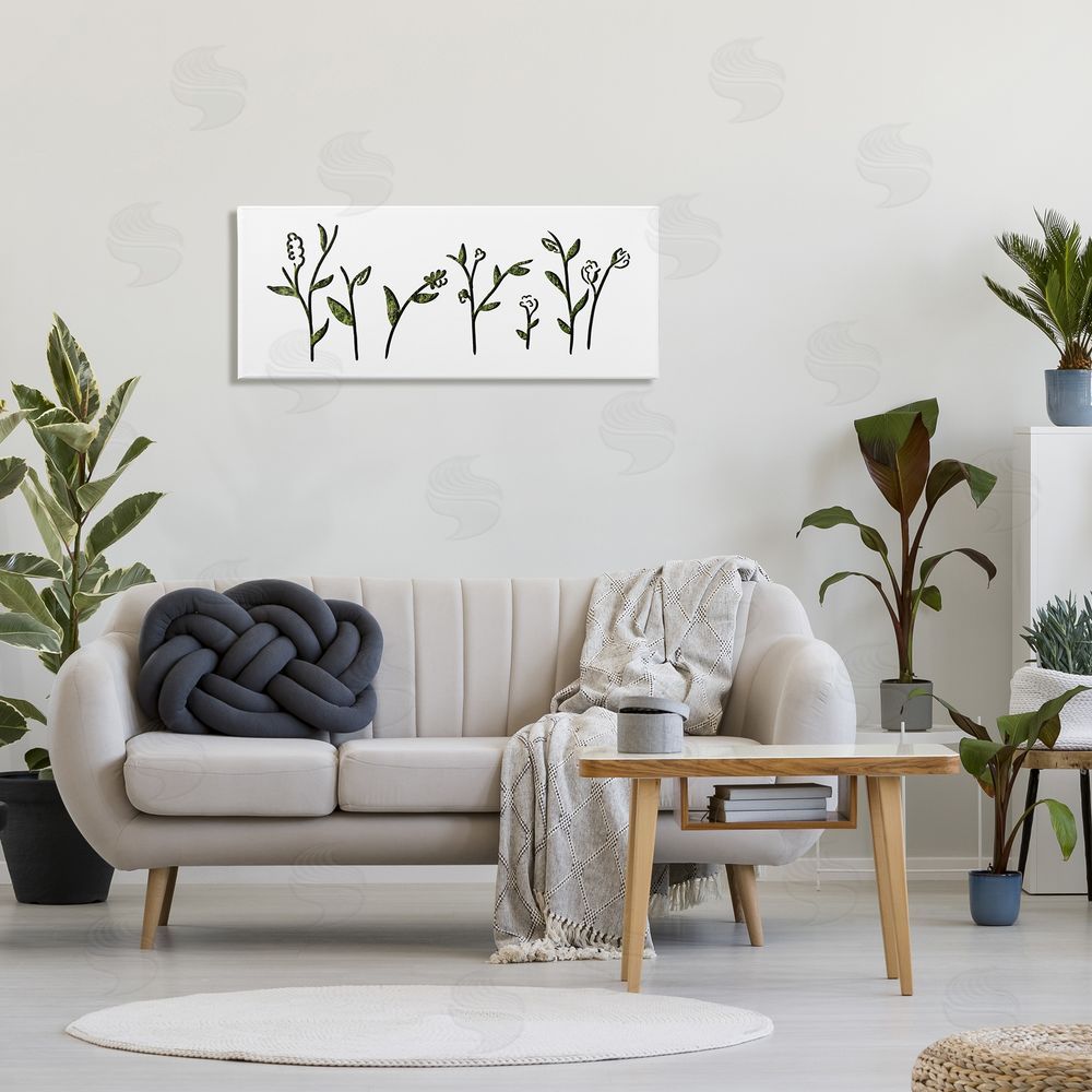 Stupell Studio Spring Bloom Abstract Florals over Grass Pattern