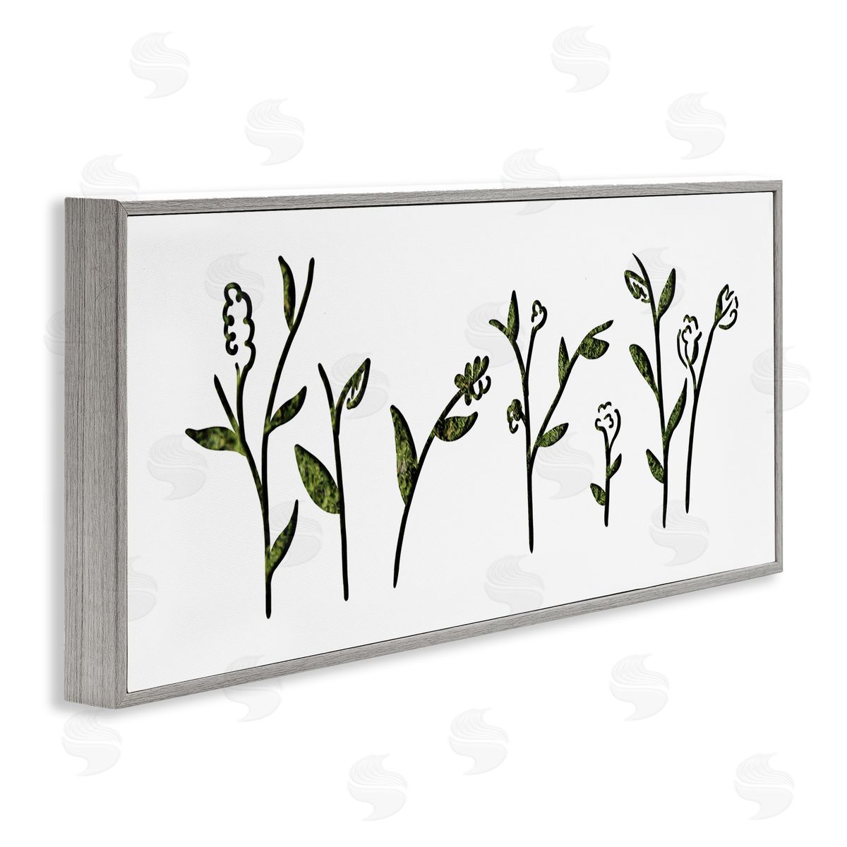 Stupell Studio Spring Bloom Abstract Florals over Grass Pattern
