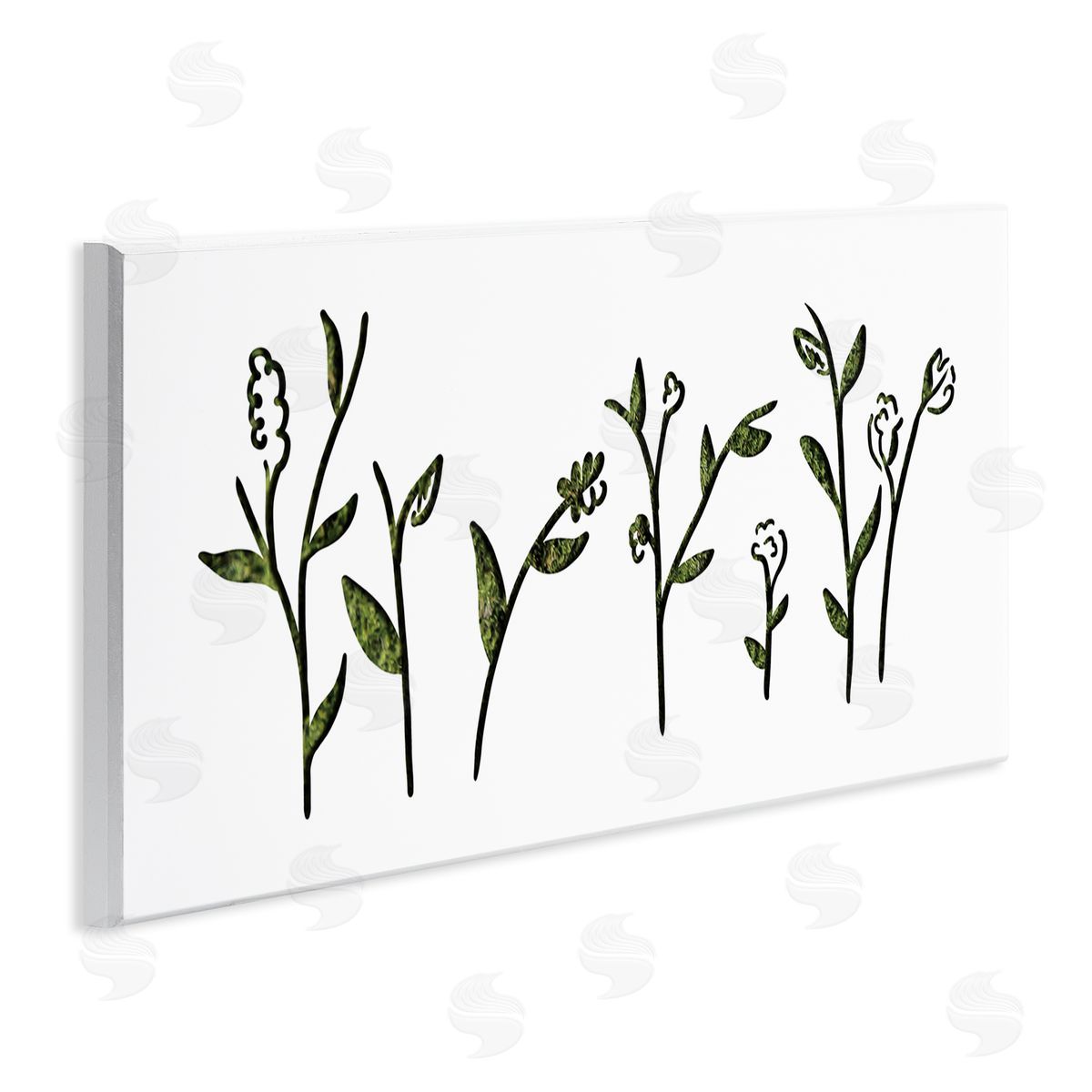 Stupell Studio Spring Bloom Abstract Florals over Grass Pattern