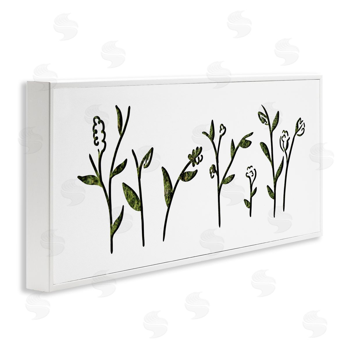 Stupell Studio Spring Bloom Abstract Florals over Grass Pattern