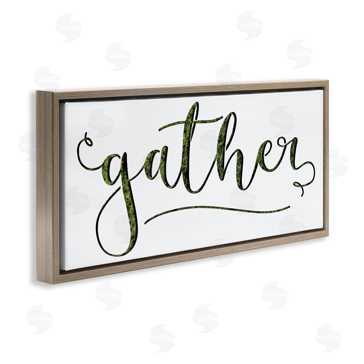 Stupell Studio Gather Sentiment Green Grass Pattern Script Typography