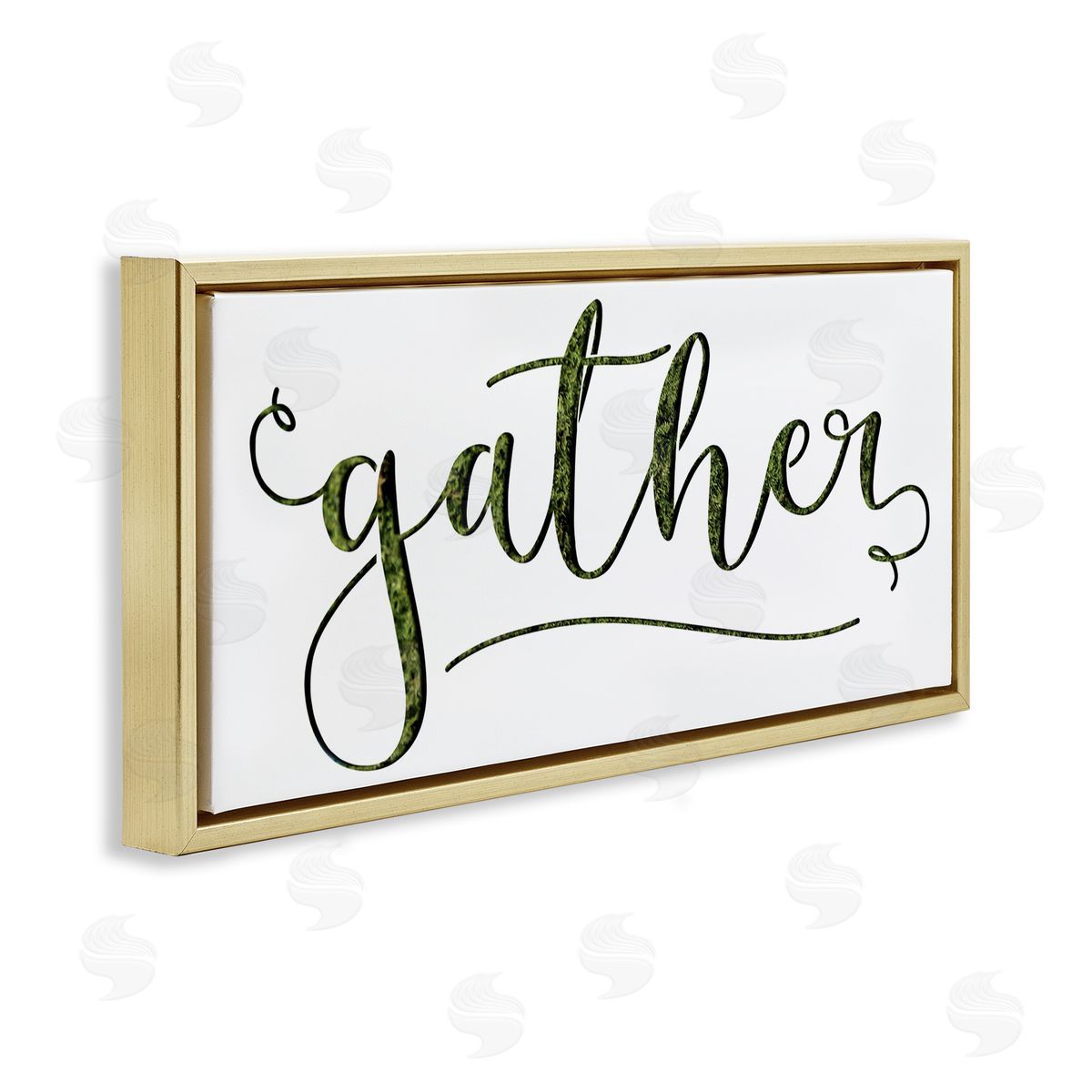 Stupell Studio Gather Sentiment Green Grass Pattern Script Typography