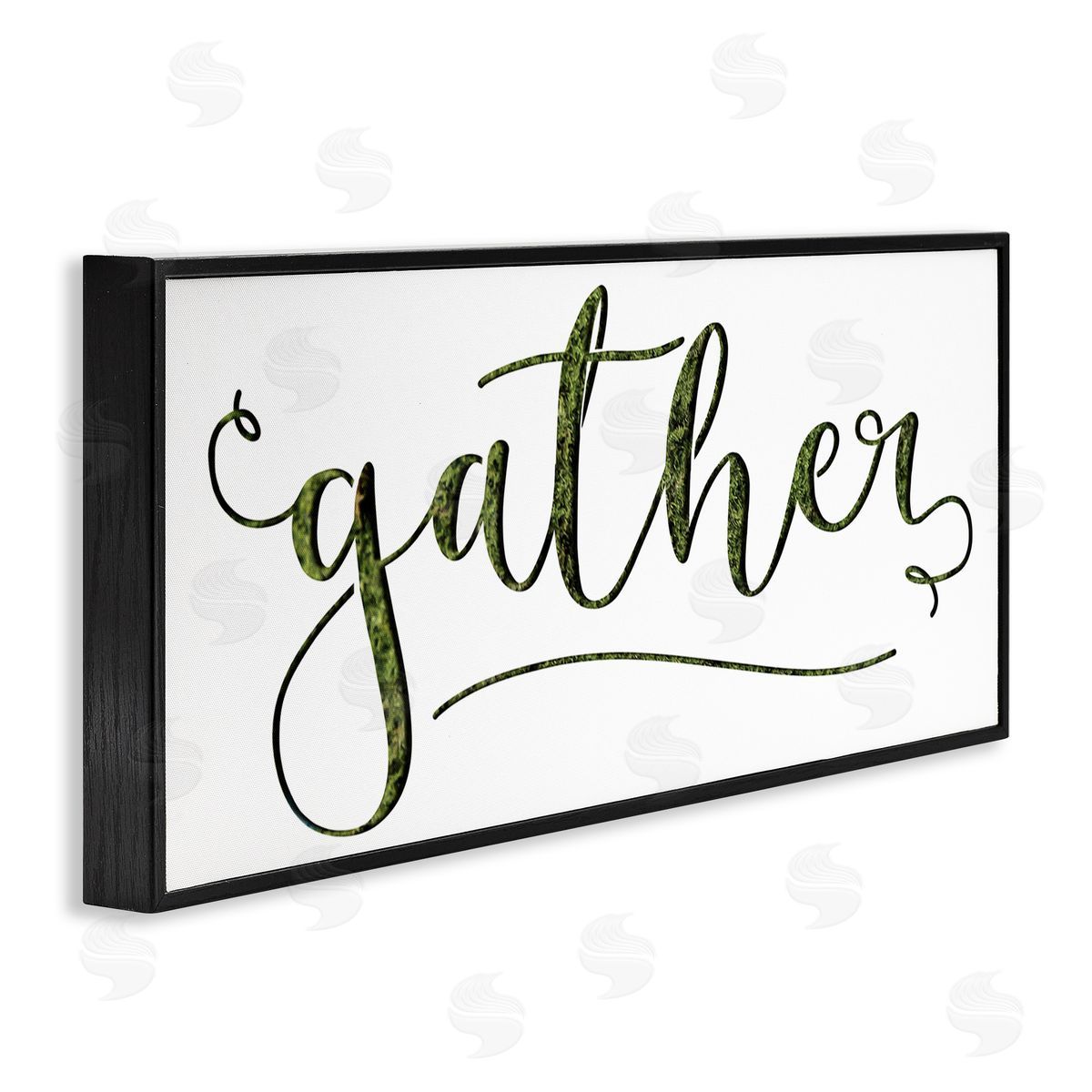 Stupell Studio Gather Sentiment Green Grass Pattern Script Typography