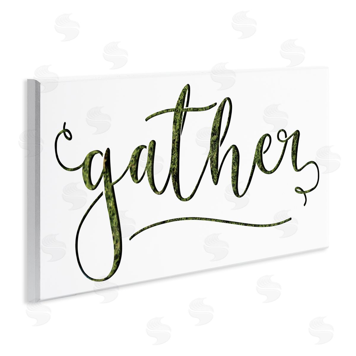 Stupell Studio Gather Sentiment Green Grass Pattern Script Typography