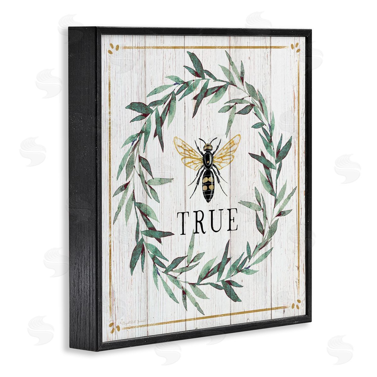Elizabeth Tyndall Bee True Sentiment Country Floral Insect Pun Black Framed Glicee Wall Art Print