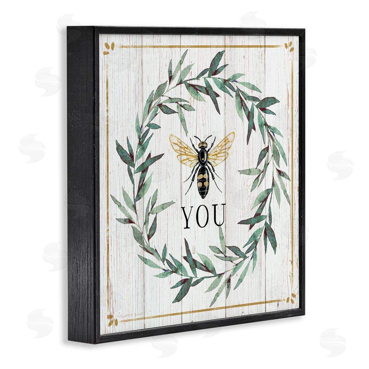 Elizabeth Tyndall Bee You Quote Farm Floral Insect Pun Black Framed Glicee Wall Art Print