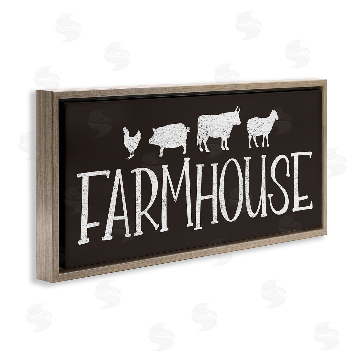 JJ Design House LLC Farmhouse Animals Sign Black White Pig Cow Chicken