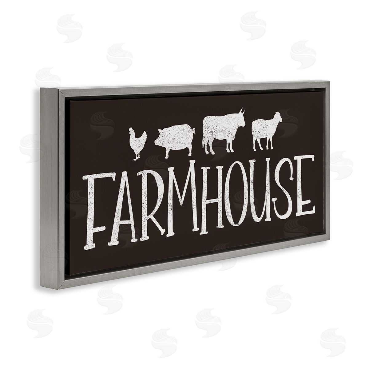 JJ Design House LLC Farmhouse Animals Sign Black White Pig Cow Chicken
