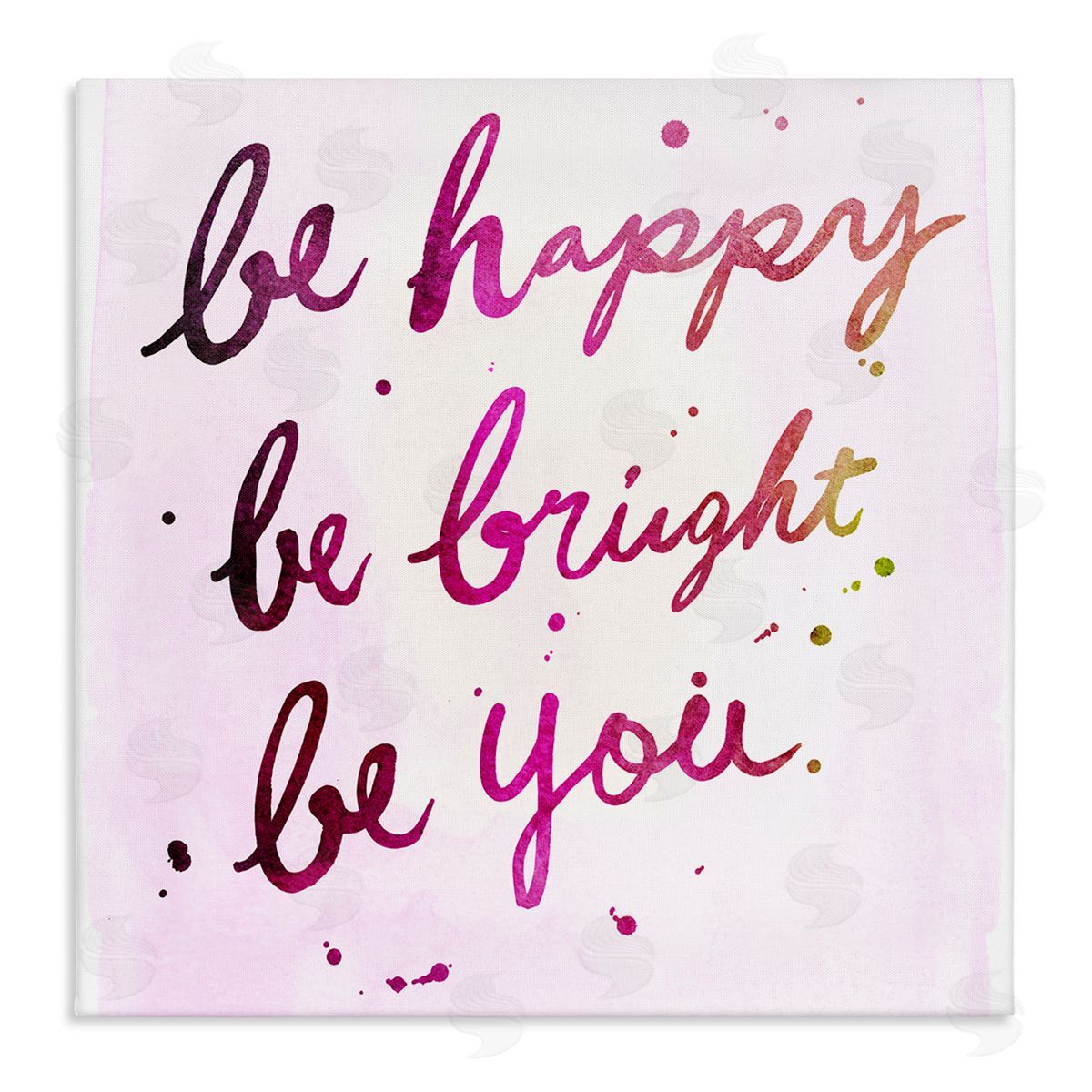 JunCo. Studio Be Happy Bright Phrase Glam Positivity Sentiment Stretched Canvas Wall Art Print