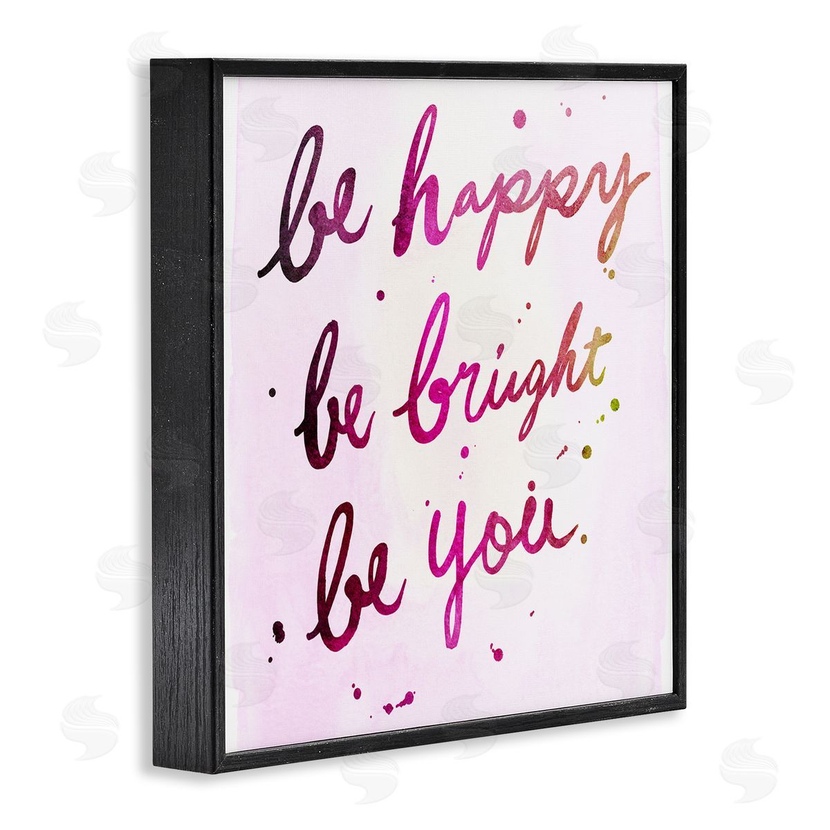 JunCo. Studio Be Happy Bright Phrase Glam Positivity Sentiment Black Framed Glicee Wall Art Print