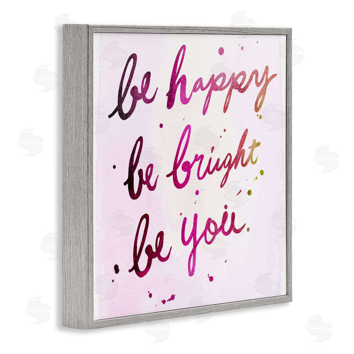 JunCo. Studio Be Happy Bright Phrase Glam Positivity Sentiment Gray Framed Glicee Wall Art Print