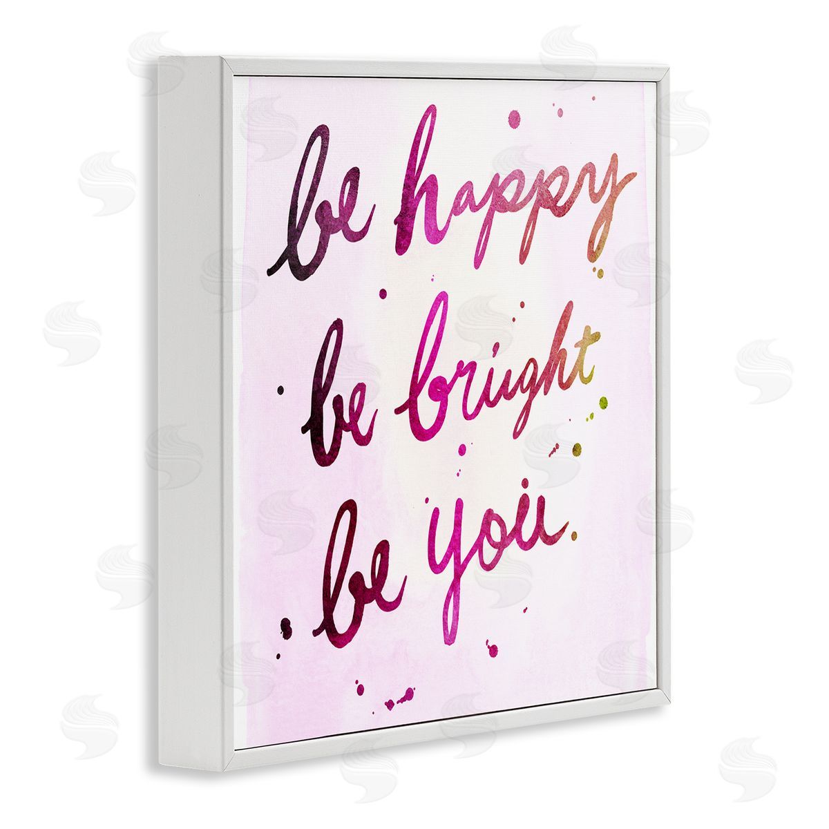 JunCo. Studio Be Happy Bright Phrase Glam Positivity Sentiment White Framed Glicee Wall Art Print