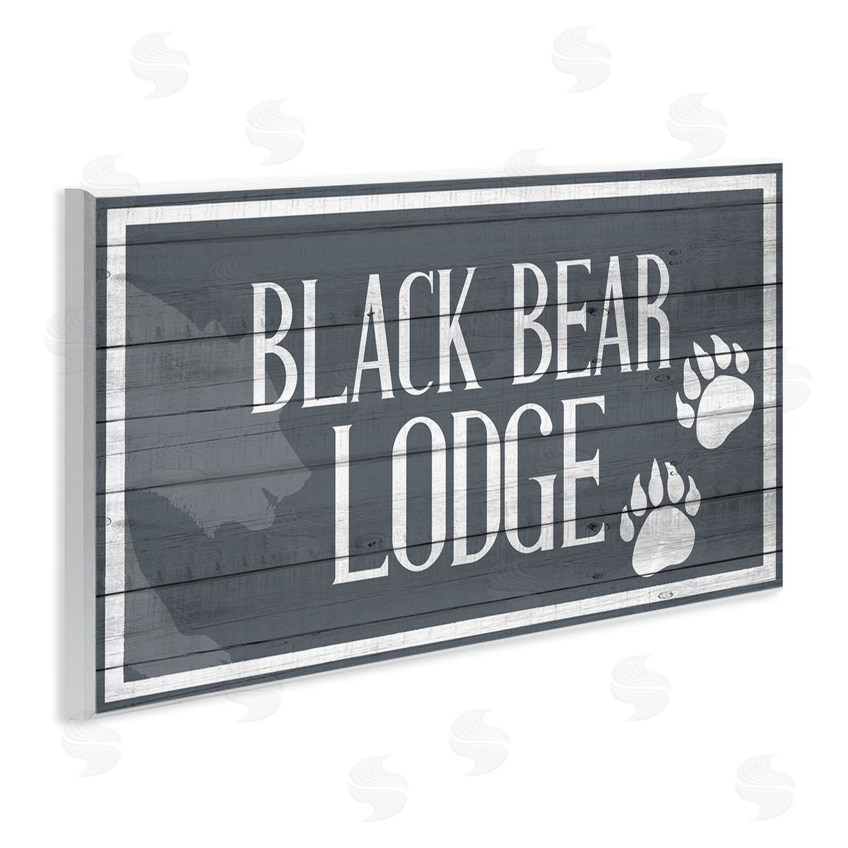 Kim Allen Black Bear Lodge Sign Rustic Animal Footprints