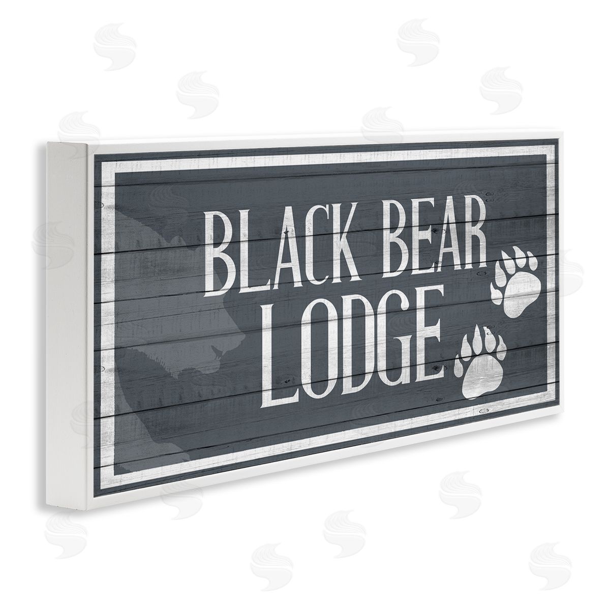 Kim Allen Black Bear Lodge Sign Rustic Animal Footprints