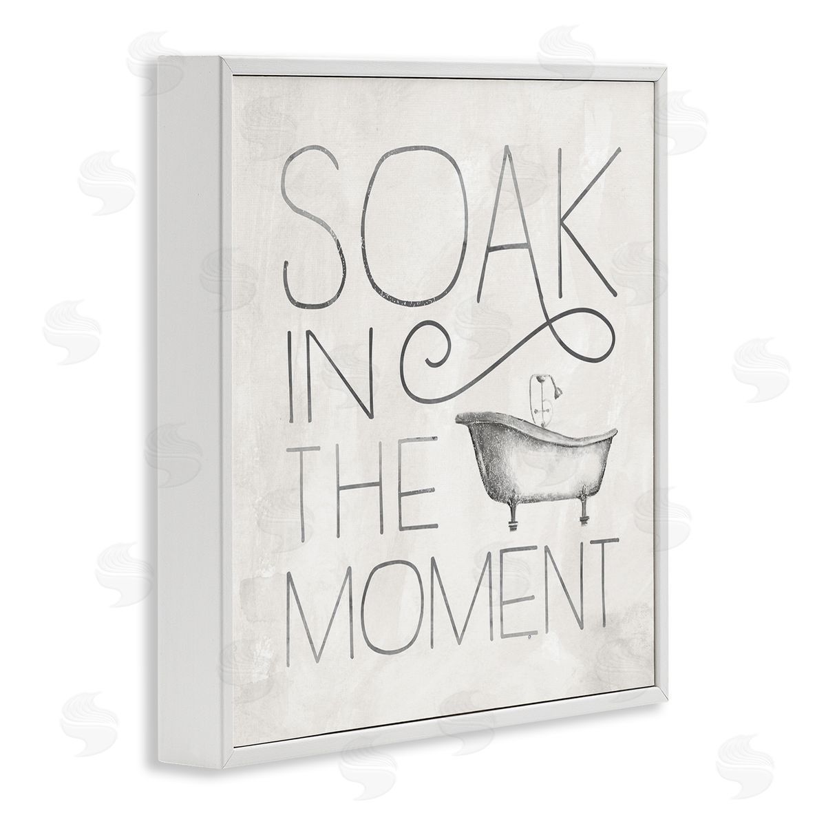 Vintage Bathroom Soak Phrase White Frame Print Wall Art, Home Decor by Nina Pierce