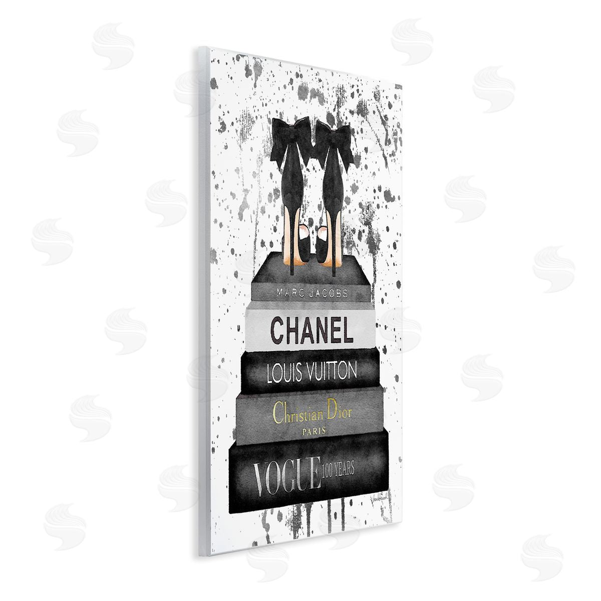 Glam Fashion Books & Heels Wood Plaque Wall Art, Home Decor by Amanda Greenwood