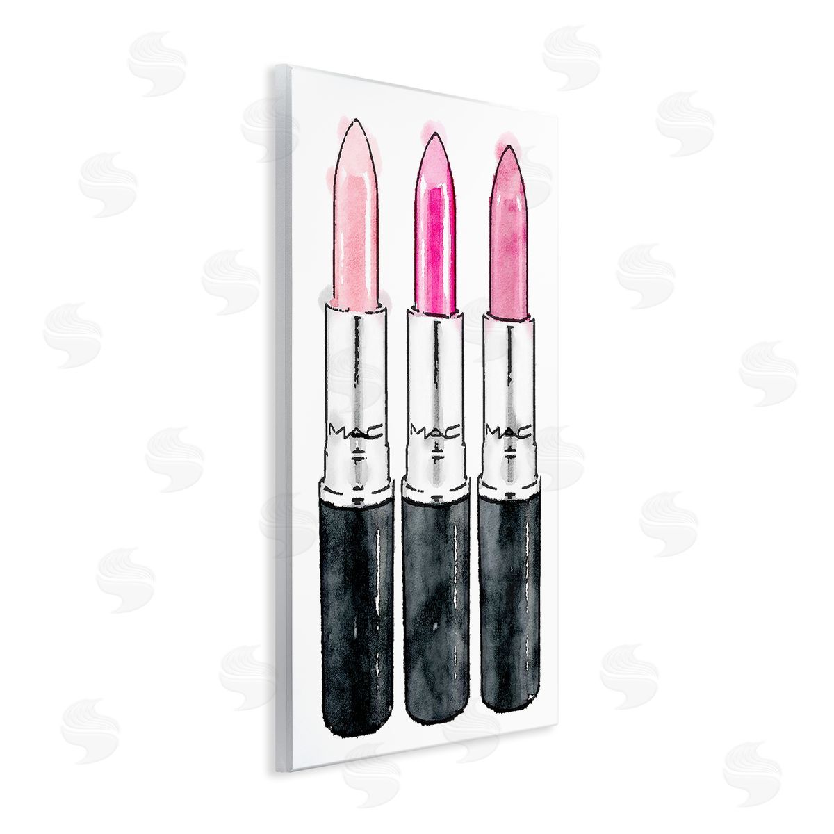 Three Pink Lipsticks Wood Plaque Wall Art, Home Decor by Amanda Greenwood