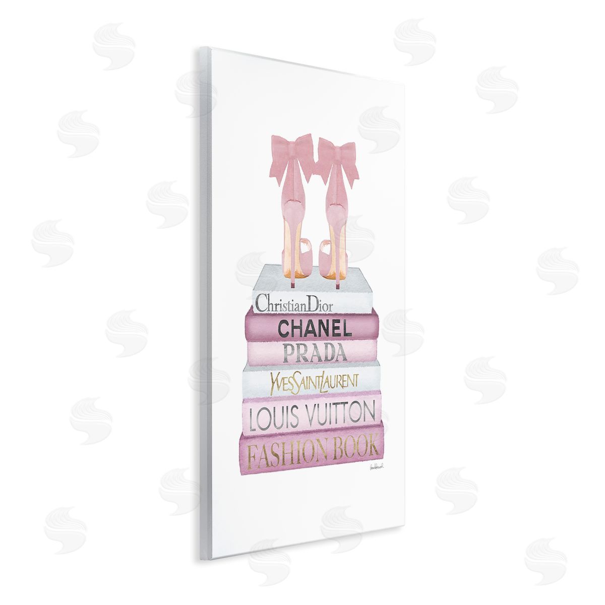 Pastel Pink Heels & Books Wood Plaque Wall Art, Home Decor by Amanda Greenwood