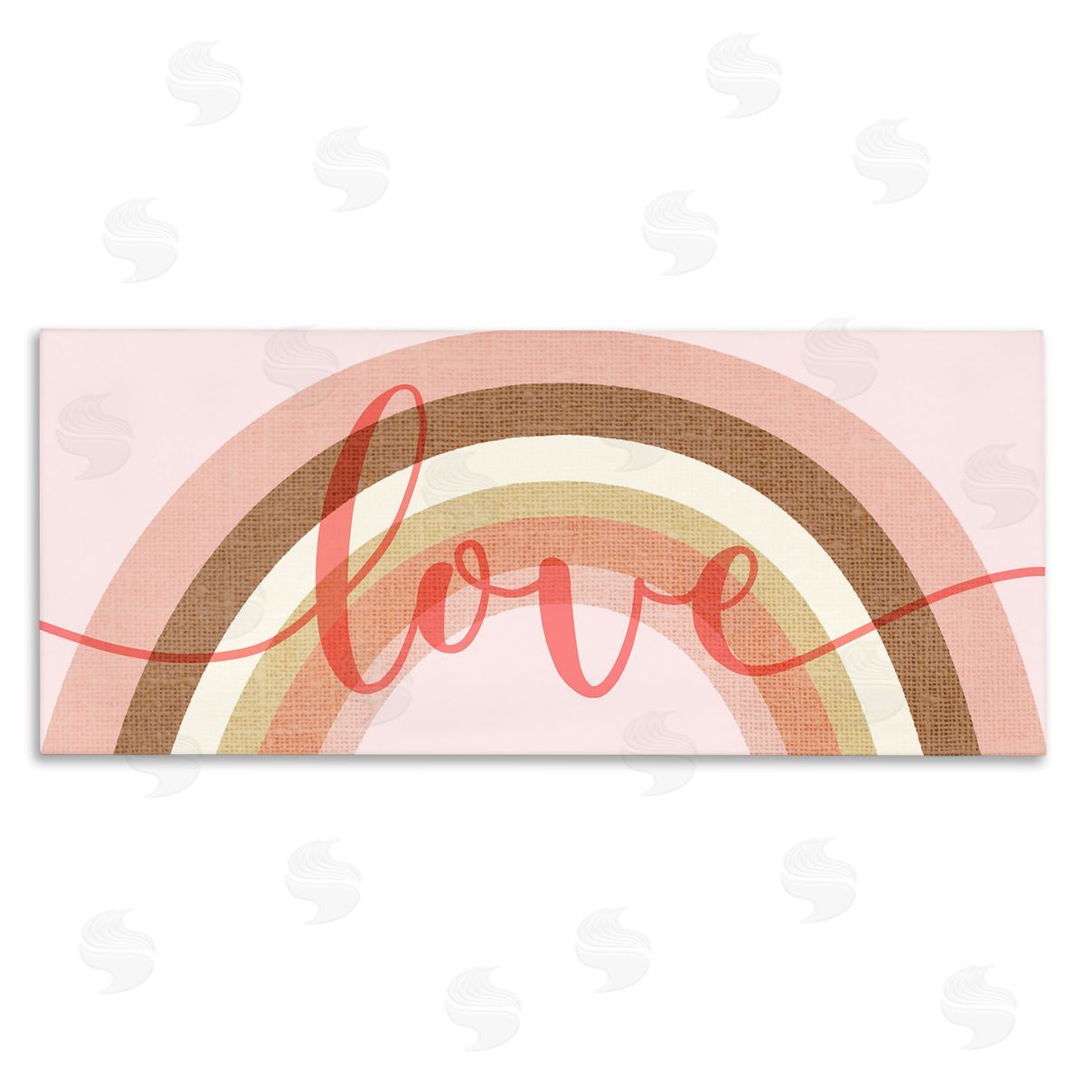 Stupell Studio Love Sentiment over Pink Desert Tone Rainbow