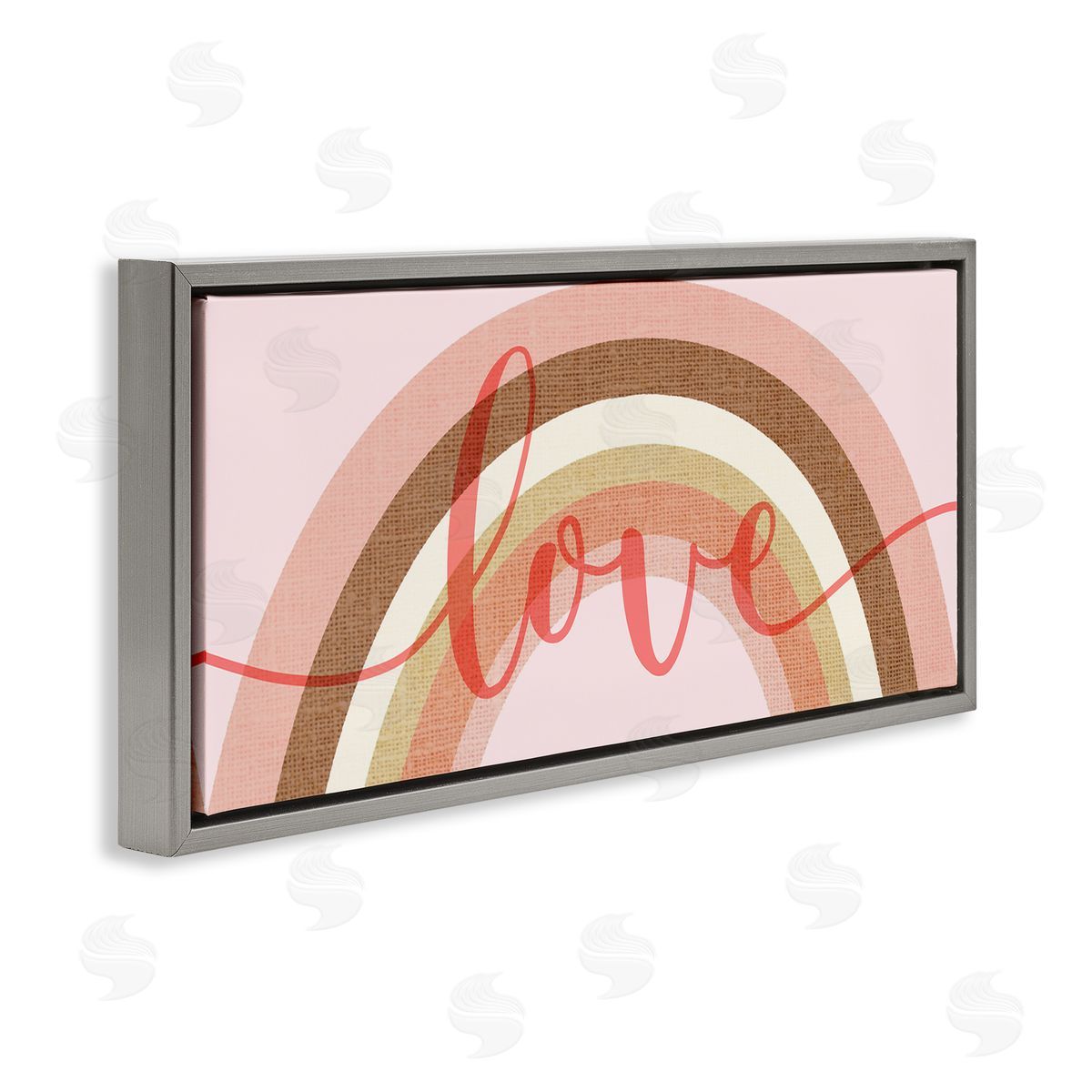 Stupell Studio Love Sentiment over Pink Desert Tone Rainbow