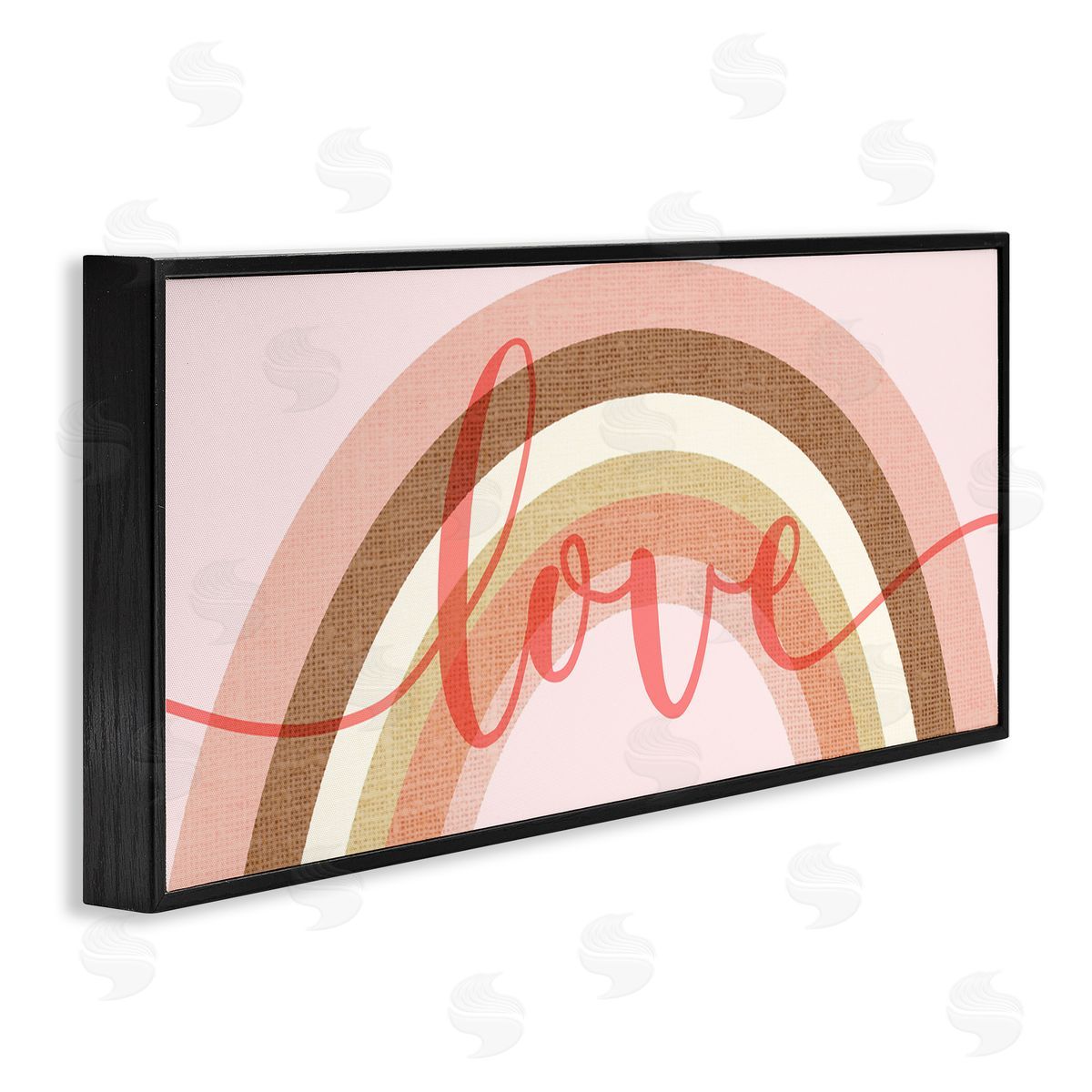 Stupell Studio Love Sentiment over Pink Desert Tone Rainbow