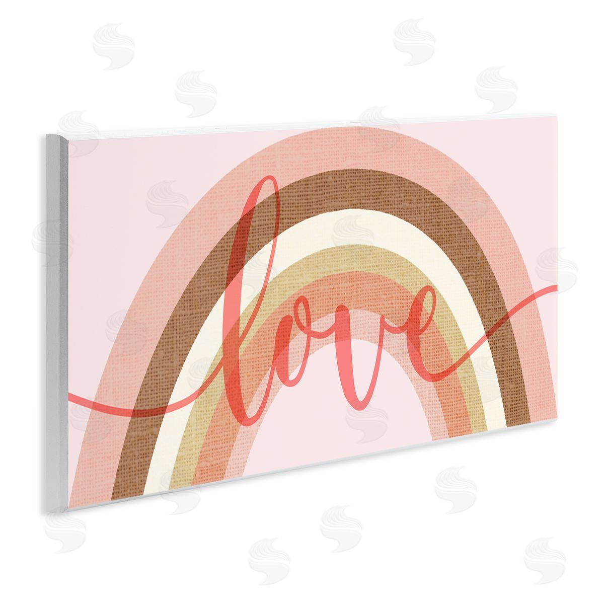 Stupell Studio Love Sentiment over Pink Desert Tone Rainbow