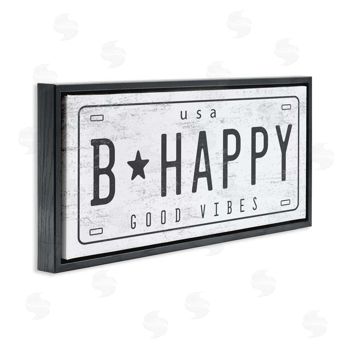 Stupell Studio B Happy Motivational Phrase Good Vibes License Plate