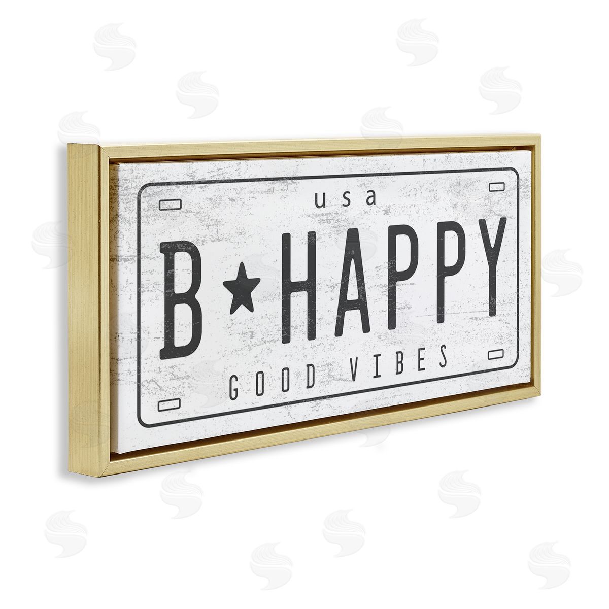 Stupell Studio B Happy Motivational Phrase Good Vibes License Plate