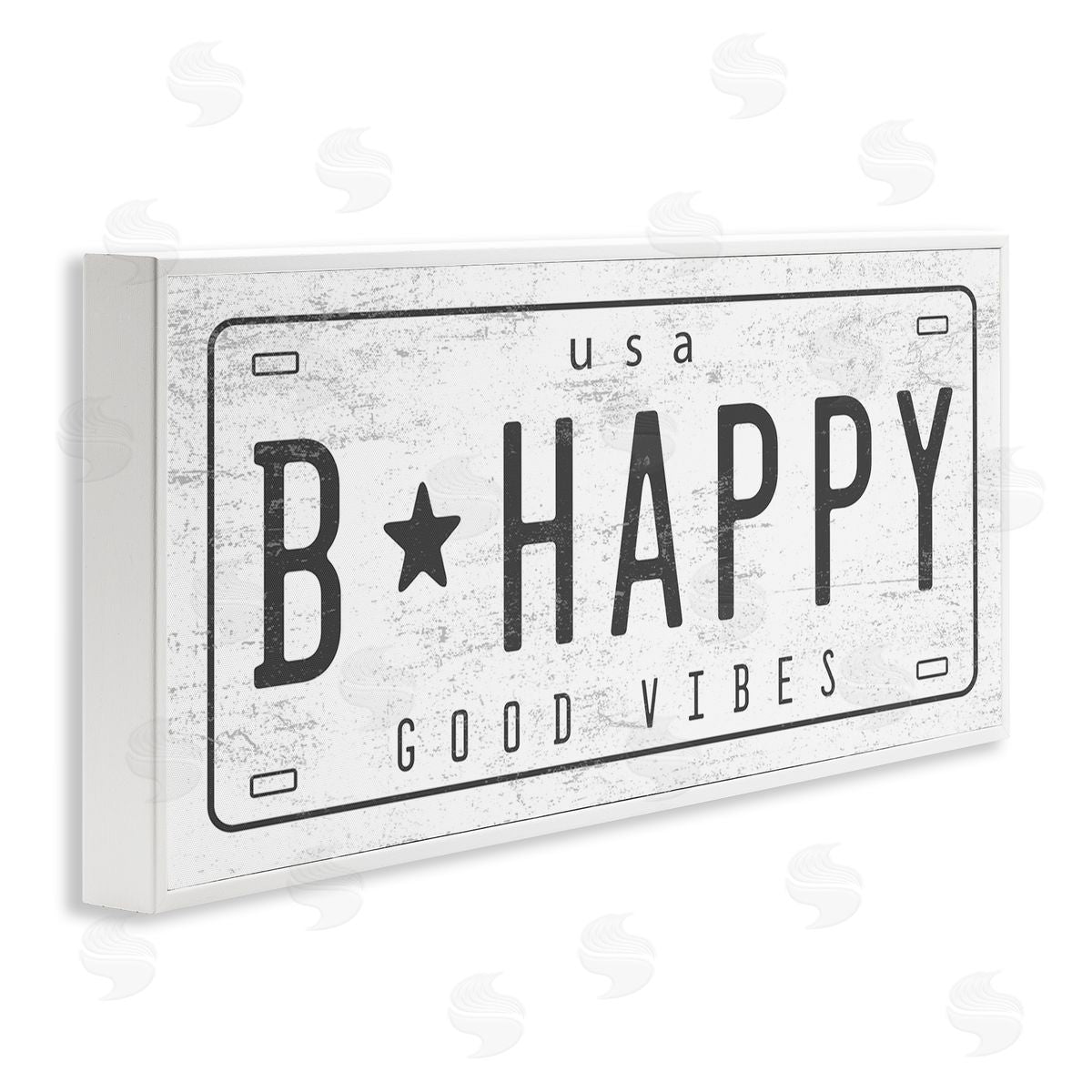 Stupell Studio B Happy Motivational Phrase Good Vibes License Plate